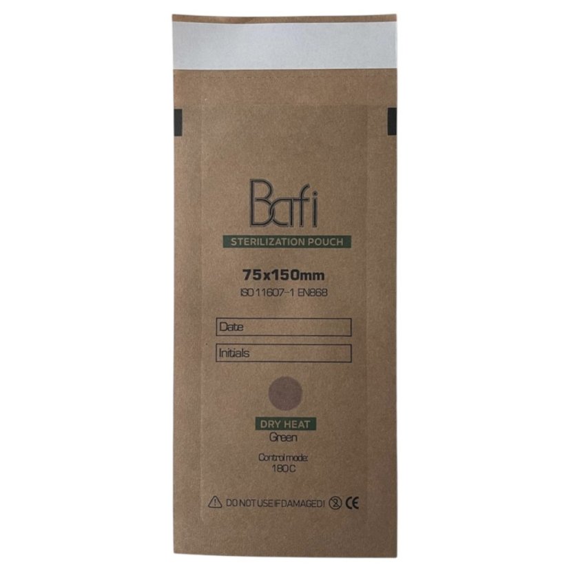 BAFI Bolsas de esterilización 75x150 mm, 100 unidades