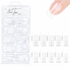 Типсы прозрачные с удлиненной клеевой зоной, 110 шт