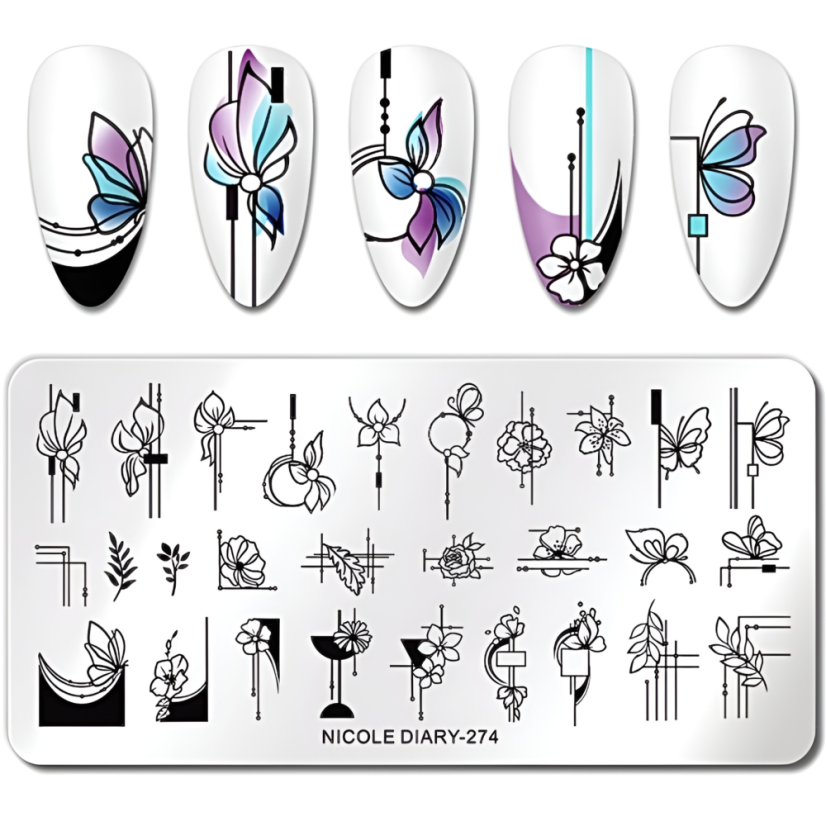NICOLE DIARY Plantillas para uñas - 274