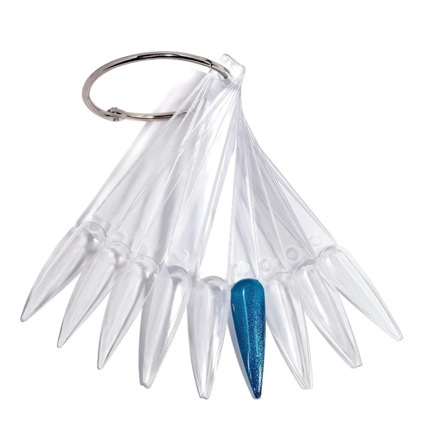 BAFI Puntas de esmalte de gel stilettoes, transparentes, 50 unid.