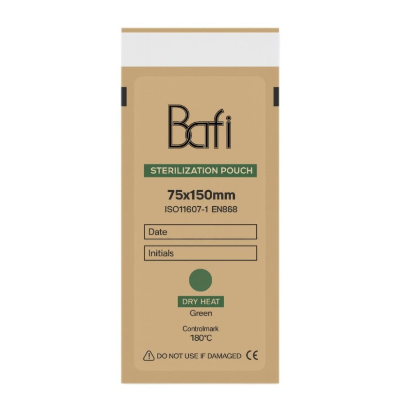 BAFI Bolsas de esterilización 75x150 mm, 100 unidades
