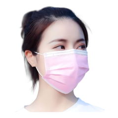 Mascarilla quirúrgica desechable, de 3 capas, rosa, 50 uds