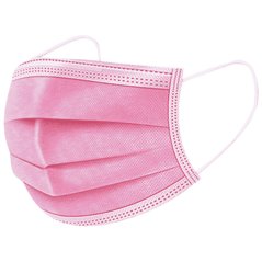 Mascarilla quirúrgica desechable, de 3 capas, rosa, 50 uds