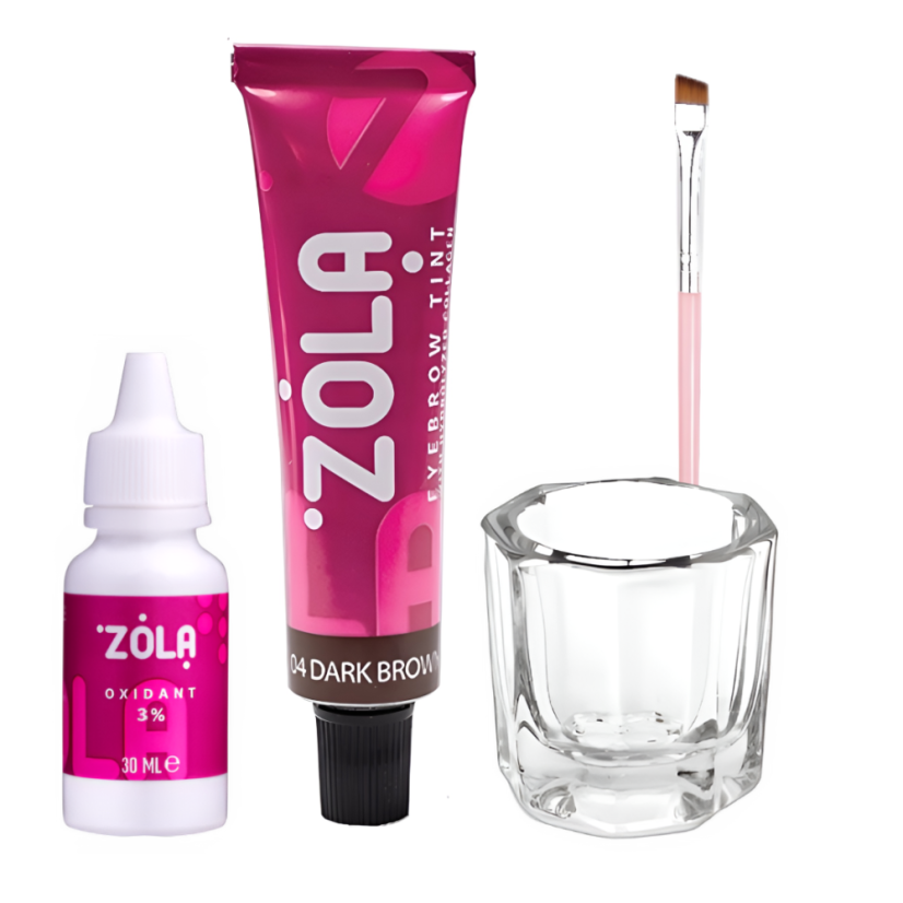 ZOLA Dark Brown Sada na barvení obočí (tmavě hnědá)