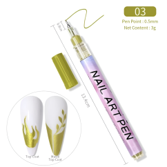 BORN PRETTY Tužka na nail art, olivová