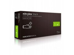 MERCATOR - rukavice Nitrylex nepudrované nitrilové S, černé, 100 ks