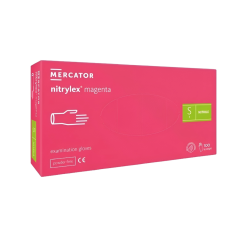 MERCATOR Nitrylex Rukavice nepudrované nitrilové S, magenta, 100 ks