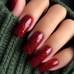 COSMONAIL Gel Polish Red Glitter 001, 8 ml