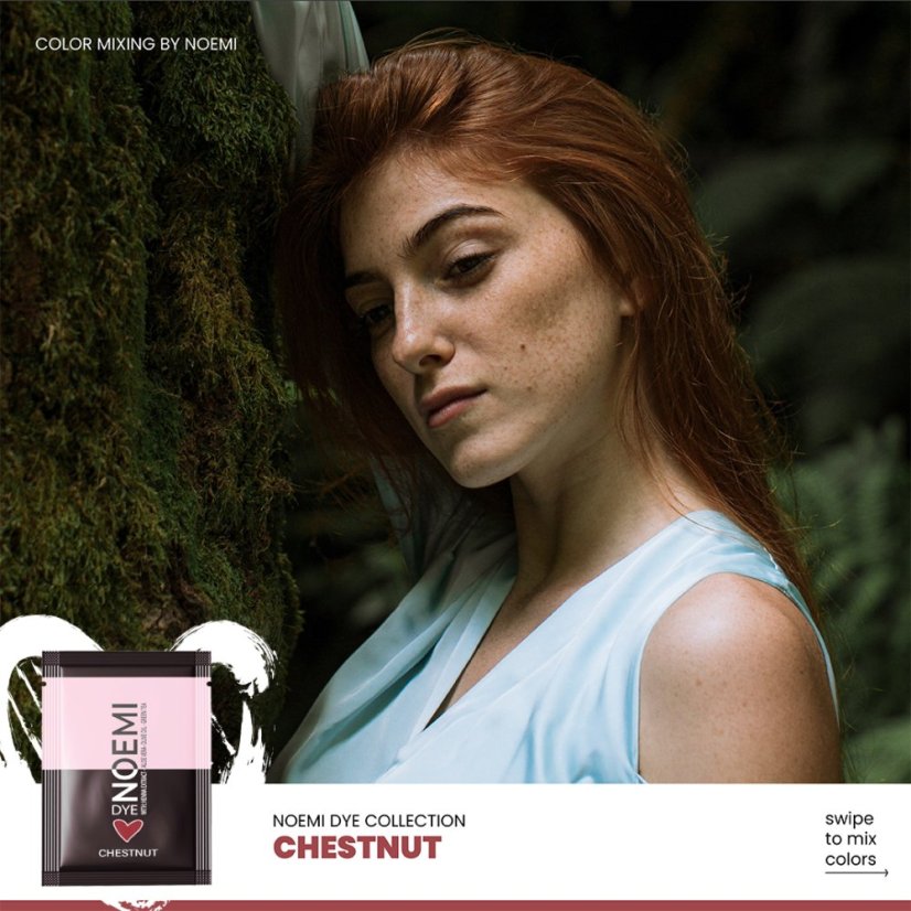 NOEMI Lash & Brow Dye – tinte híbrido para pestañas y cejas Chestnut, sobre de 1 g
