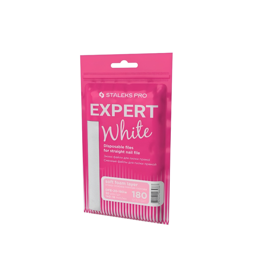 STALEKS EXPERT DFE-20-180w – Replacement abrasive papers for straight white file, 30 pcs