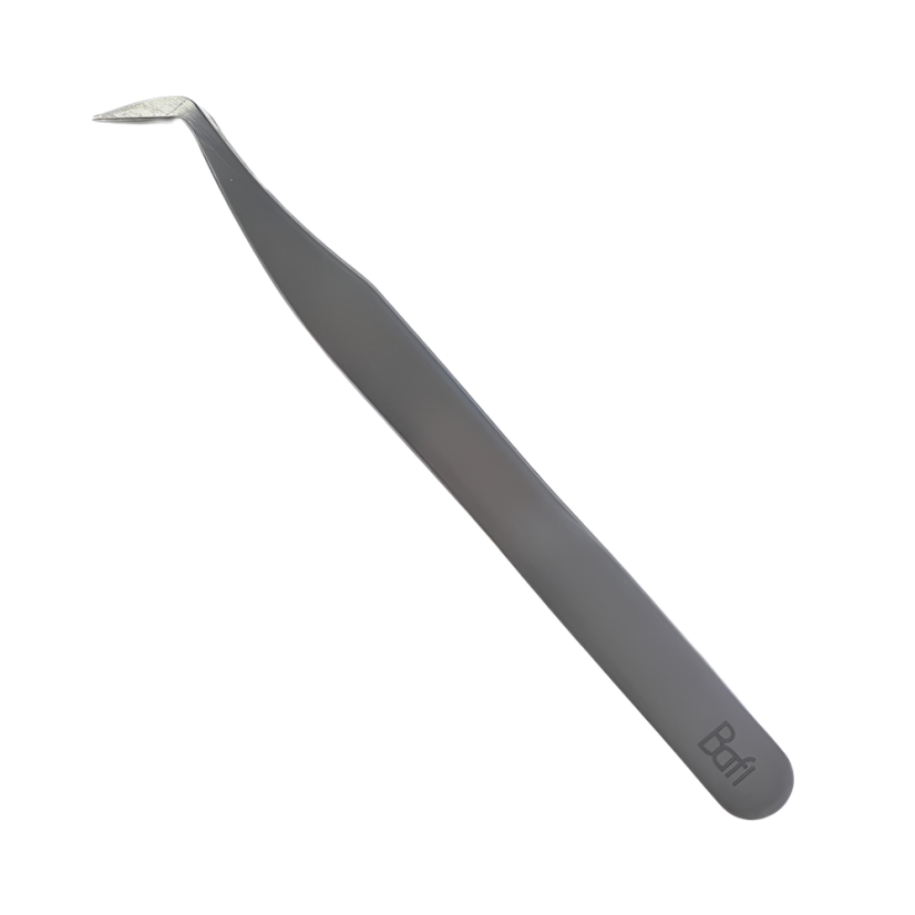 BAFI Professional Eyelash Tweezers 45° - curved