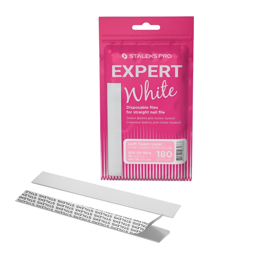 STALEKS EXPERT DFE-20-180w - náhradní brusné papíry pro pilník rovný bílé, 30 ks