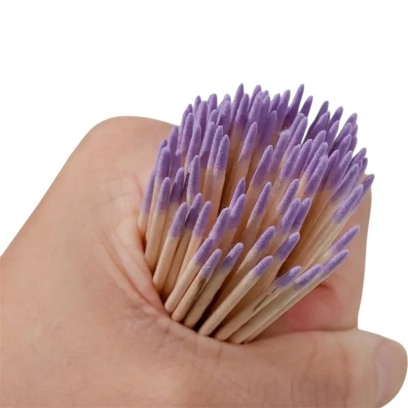 Dřevěné tyčinky oboustranné fialové, 100 ks