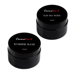 COSMONAIL Set Rubber Base + Top No Wipe Clear, 30 ml