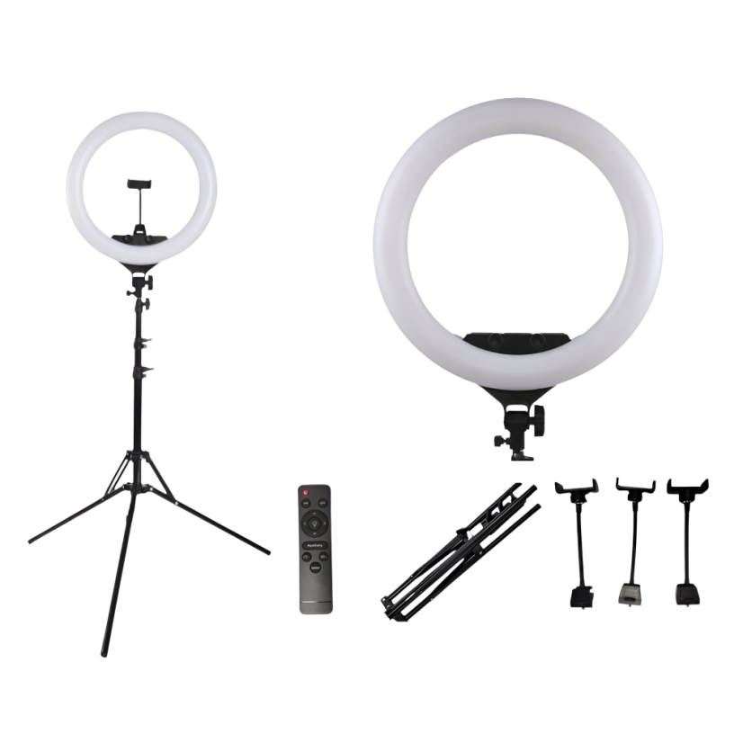 Luz redonda con trípode, 46 cm