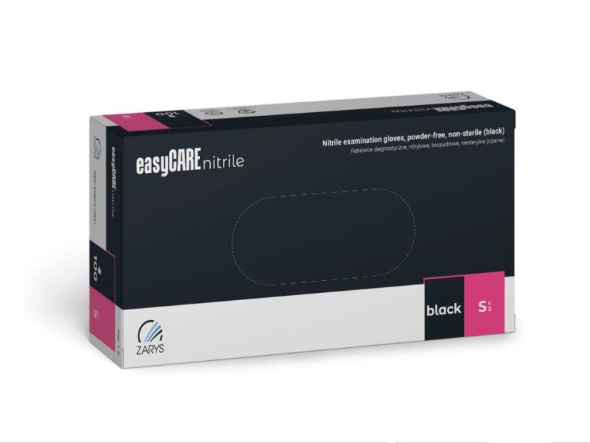 EASYCARE - rukavice nepudrované nitrilové S, černé, 100 ks