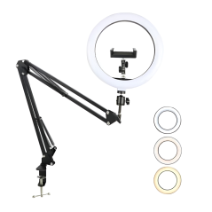 Kompaktní kruhové LED světlo 26 cm stolní, pro make-up, nehty a focení