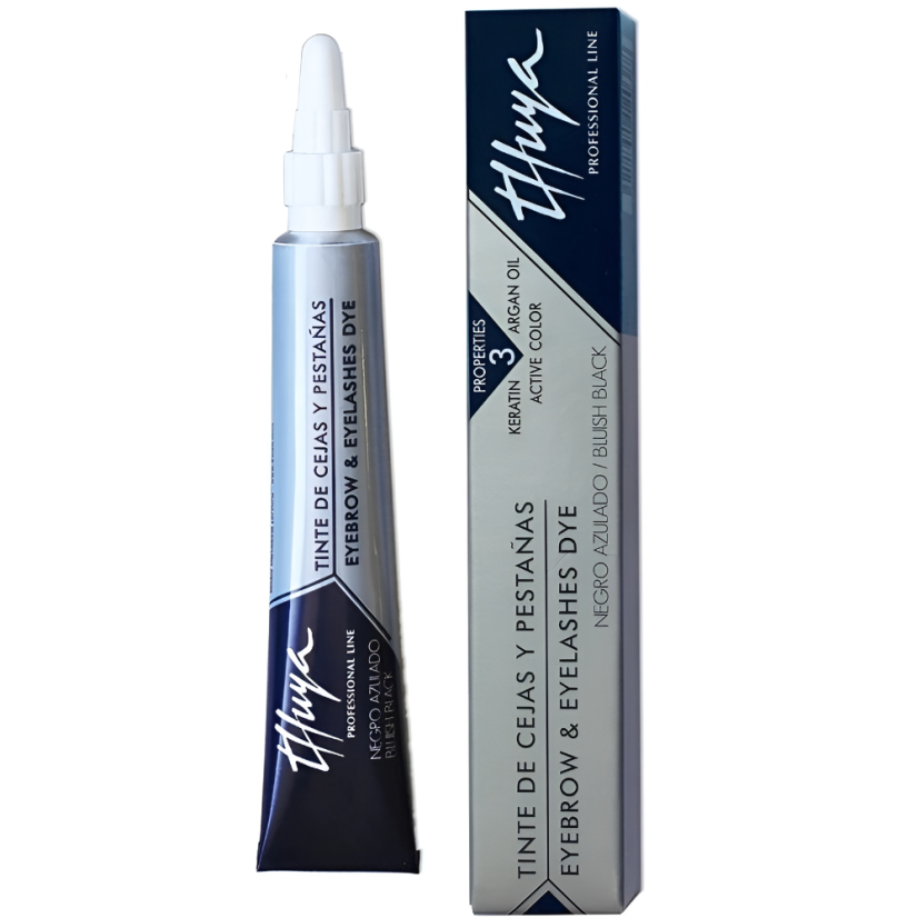THUYA Eyelash & Eyebrow dye - tinte para cejas y pestañas negro azulado, 14 ml