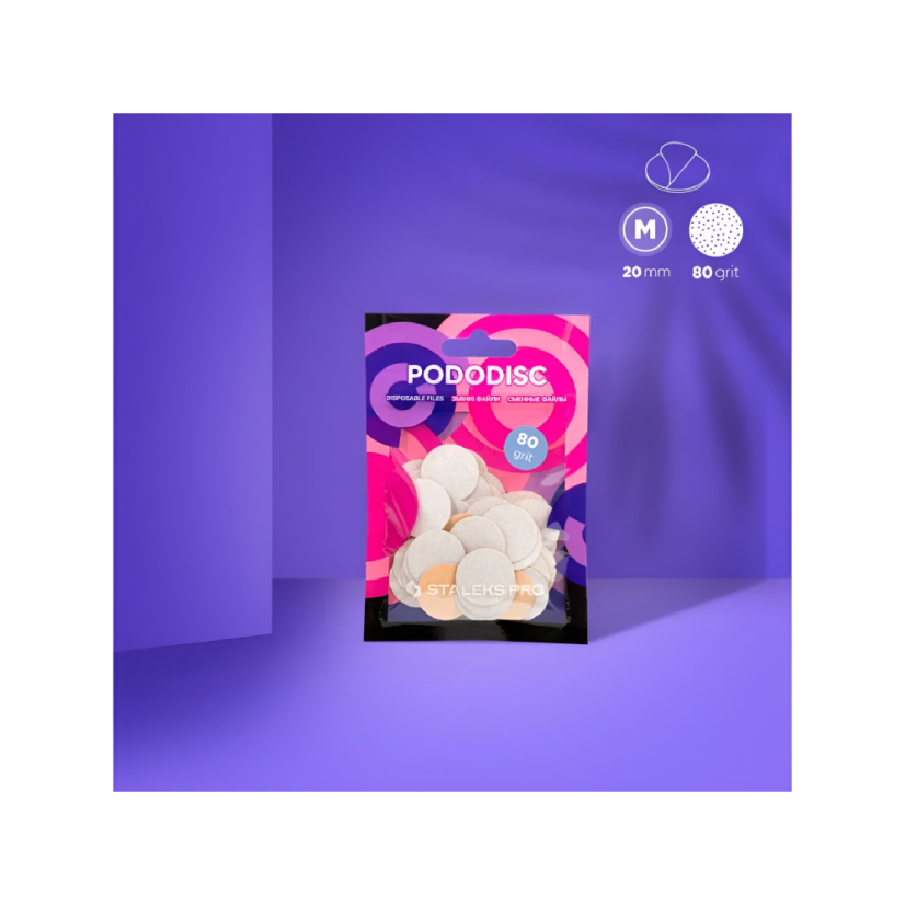STALEKS Pododisk Pro L  Náhradní brusný papír pro pedikúrní disk, 80 grit, 50 ks
