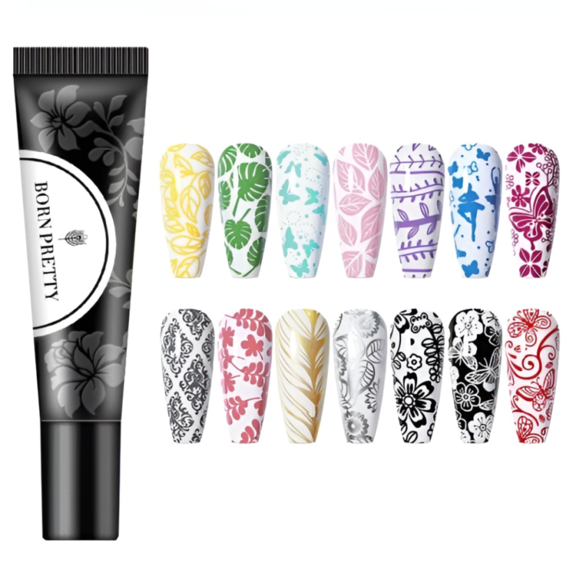 BORN PRETTY Stamping gel 14, červený