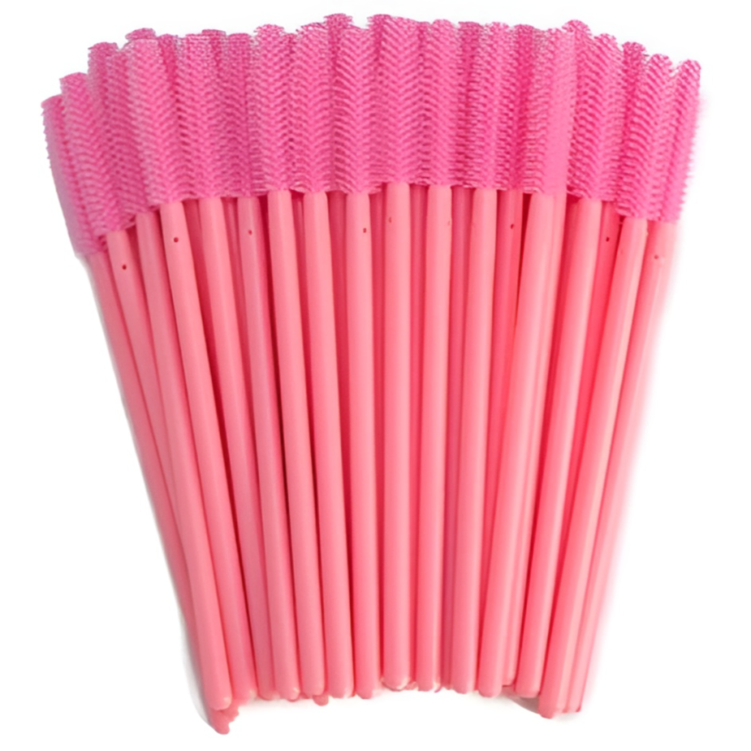 Cepillos de silicona para pestañas, 50 piezas