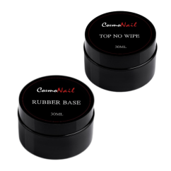 COSMONAIL набор Rubber Base + Top No Wipe прозрачные, 30 мл