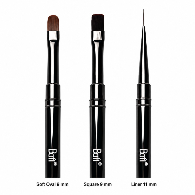 BAFI Set de pinceles para uñas, 3 pcs