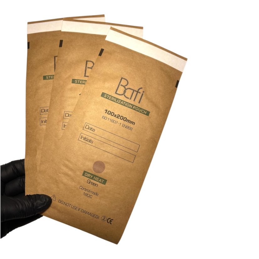 BAFI Bolsas de esterilización 100x200 mm, 100 unidades
