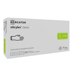 MERCATOR Nitrylex Rukavice nepudrované nitrilové S, bílé, 100 ks