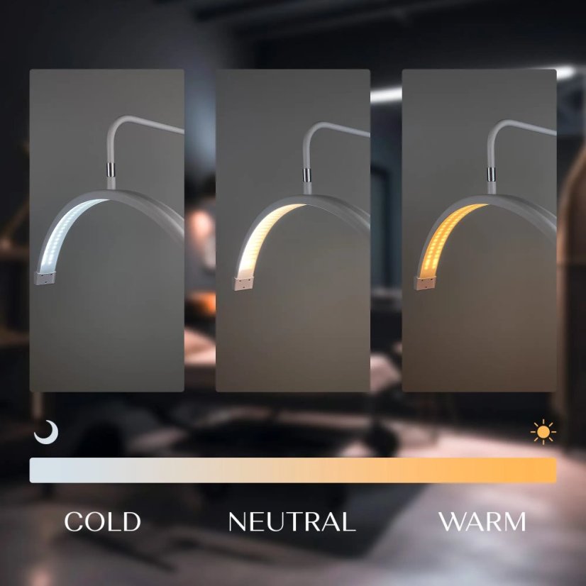 MOON Lámpara cosmética de pie 71 cm LED, blanca,