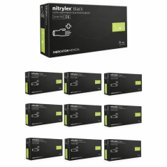 MERCATOR - нестерильные нитриловые перчатки Nitrylex S, черные, набор 10 упаковок