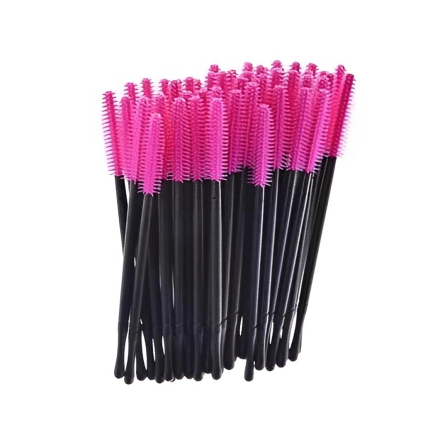 Cepillos de silicona para pestañas, 50 piezas