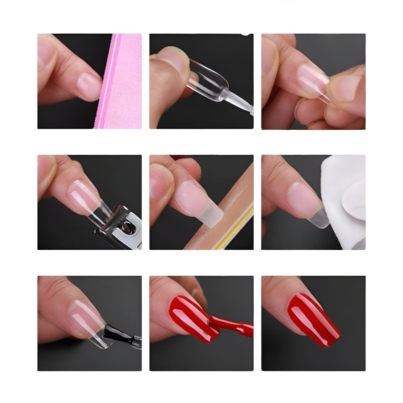 Puntas de gel de ataúd largas, 550 uds.