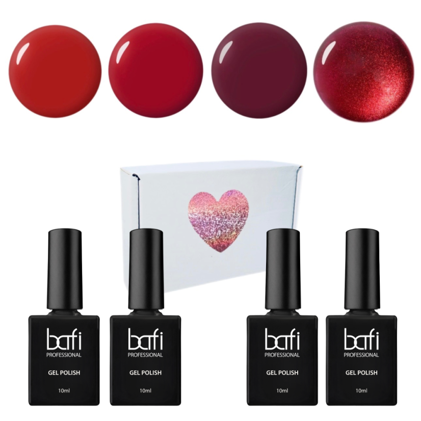 BAFI  Set de esmaltos en gel lak Red Desire