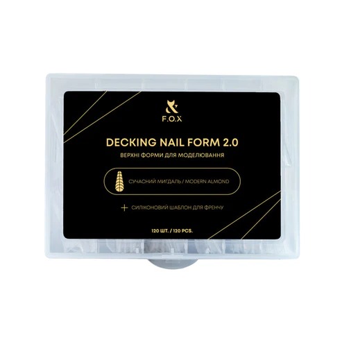 F.O.X - moldes superiores para extensiones de uñas Modern Almond, 120 uds.