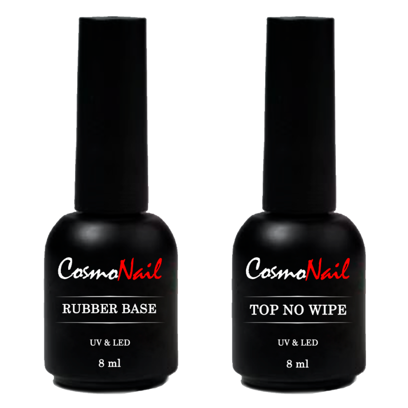 COSMONAIL Set Rubber Base + Top No Wipe Clear, 8 ml