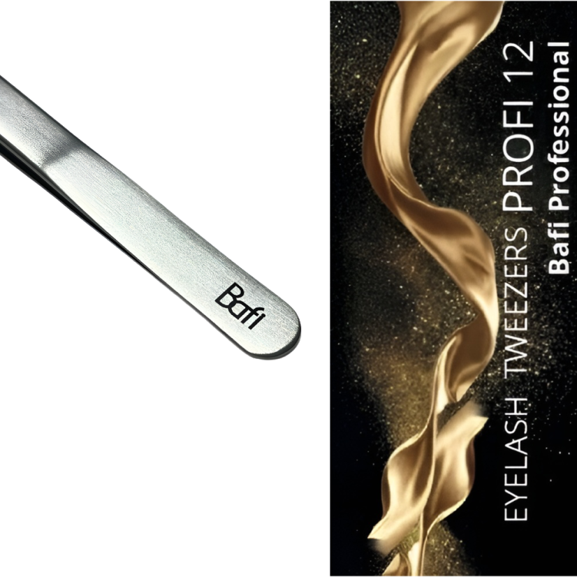 BAFI Professional Eyelash Tweezers 45° - curved