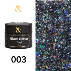 F.O.X - gel lak "Glow Glitter" 003, 5 ml