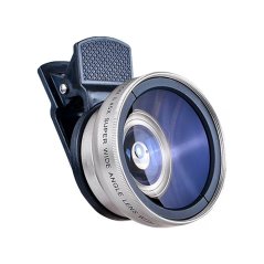 Mobile phone lens 2 in1, silver
