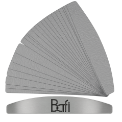 BAFI Base metálica media luna + Lija de recambio media luna, 240 gr, 25 pzs