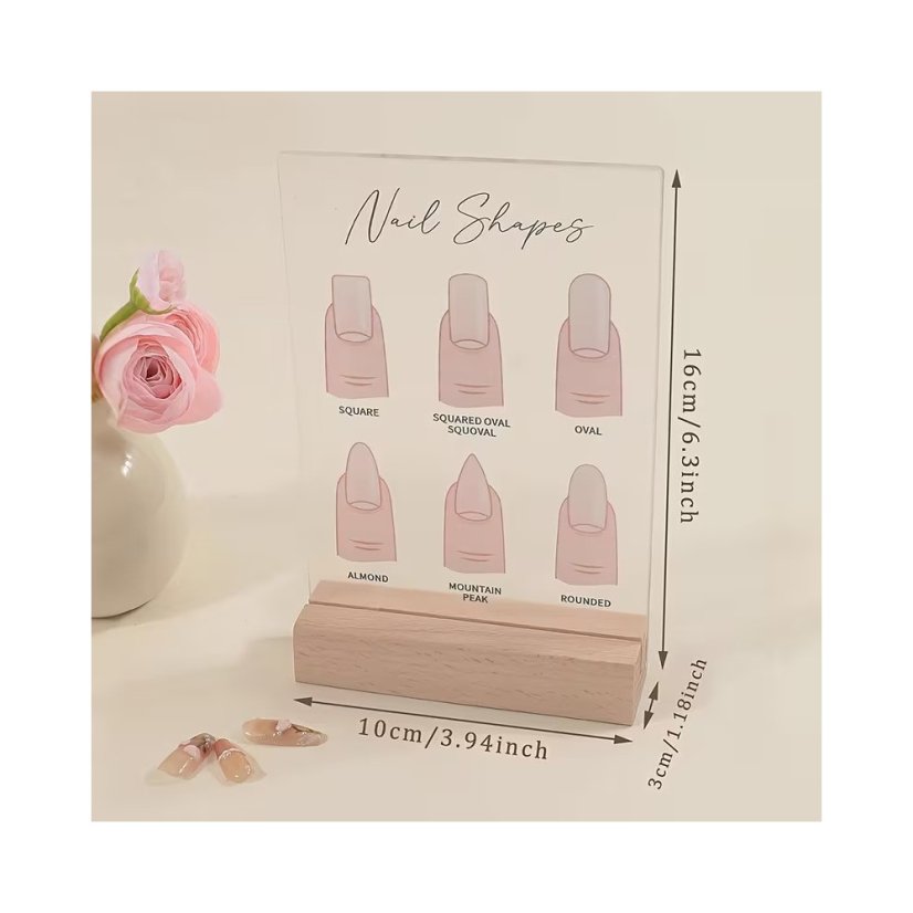 Minimalistický akrylový stojánek Nail Shapes