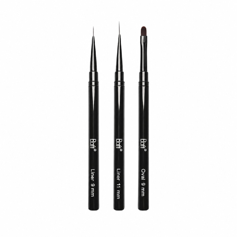 BAFI Liner Set de pinceles para uñas, 3 pcs