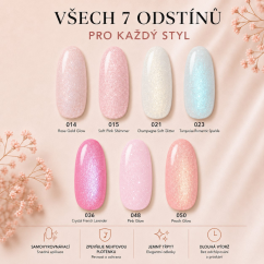 COSMONAIL Френч  база LL Glitter Soft Pink Glow 015, 15 мл