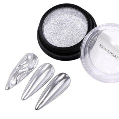 NICOLE DIARY Solid chrome 1 - Chromový pigment na nehty se zrcadlovým efektem