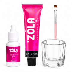 ZOLA Blue Black Set para teñir las pestañas, negro azulado