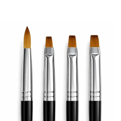 COSMONAIL Set of black gel brushes, 4 pcs