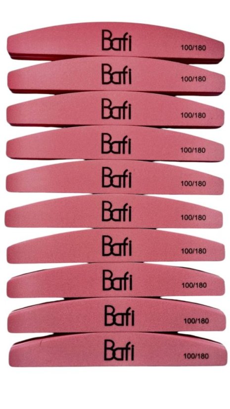 BAFI - Nail buff 100/180, pink 10 pcs
