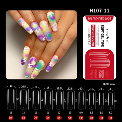Puntas de gel Cuadrado mediano, 550 unid.
