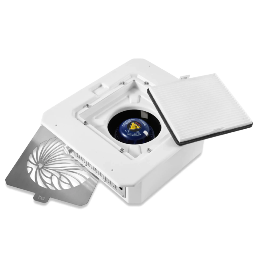 MICROSTOP Prof White Aspirador profesional empotrable para uñas, blanco