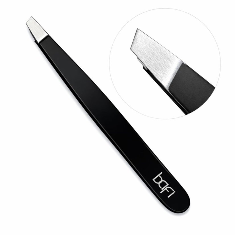 BAFI Pinzas profesionales para cejas Classic 95/3, negra
